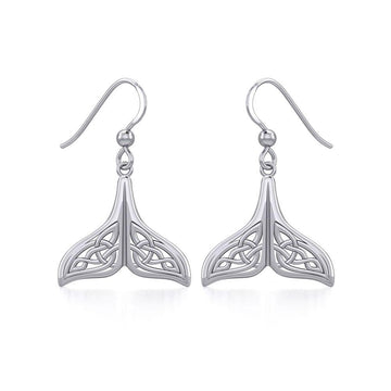 Celtic Knotwork Whale Tail Silver Earrings TER1936 - Jewelry